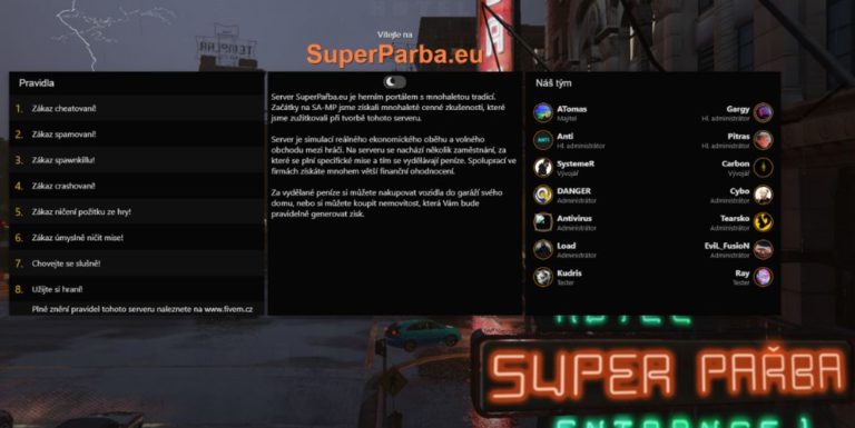 GTA 5 online – freeroam server s prvkami roleplay – SuperParba (FiveM CZ)